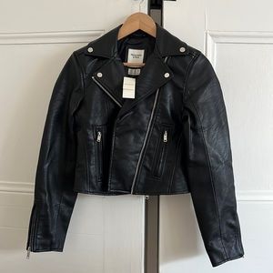 Abercrombie vegan leather jacket